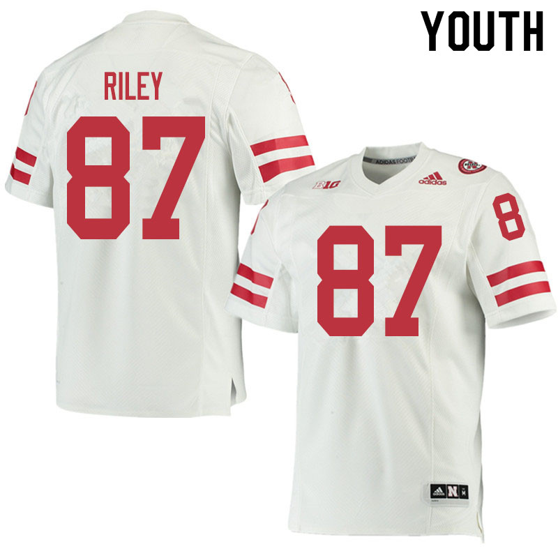 Youth #87 Jordon Riley Nebraska Cornhuskers College Football Jerseys Sale-White